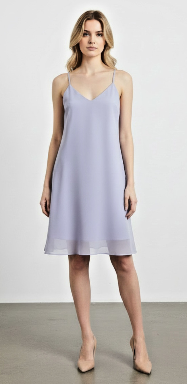 Giovanna Lavender Chiffon Slip Dress Women's Size Large Sleeveless A-Line
